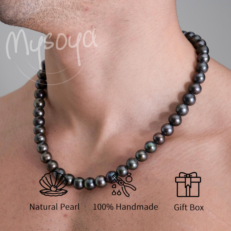 MYSOYA Freshwater Pearls Necklace 7-8mm June Birthstone Gift